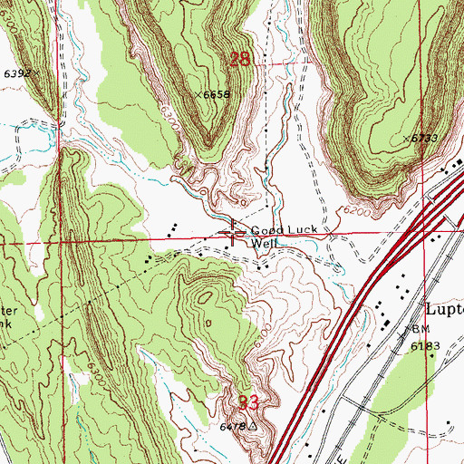 Topographic Map of Good Luck Well, AZ