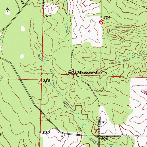 Topographic Map of Macedonia Church, AR