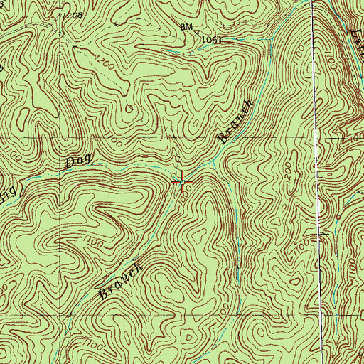Topographic Map of Spruce Branch, KY