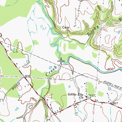 Topographic Map of Spruce Creek, KY