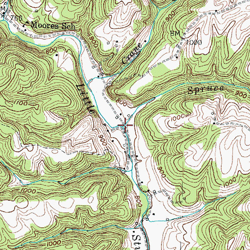 Topographic Map of Spruce Fork, KY