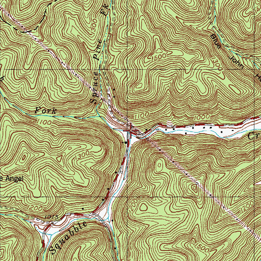 Topographic Map of Spruce Pine Fork, KY