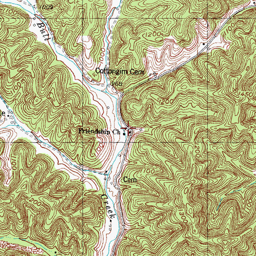 Topographic Map of Sprule School, KY