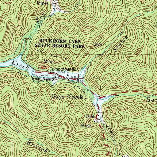 Topographic Map of Stable Fork, KY