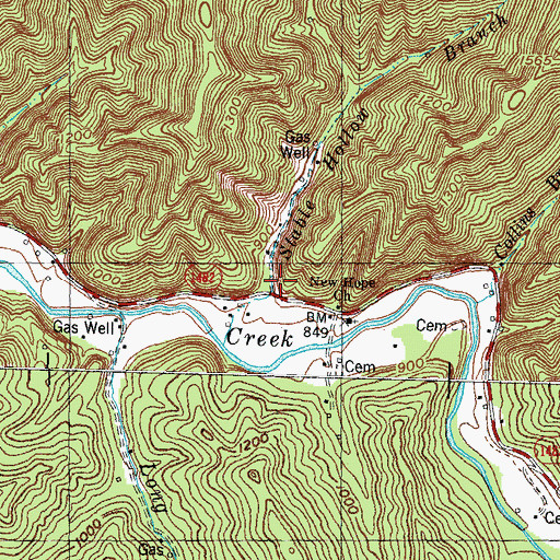 Topographic Map of Stable Hollow Branch, KY
