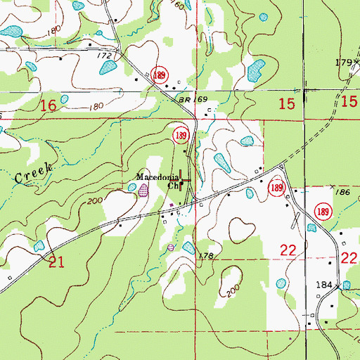 Topographic Map of Macedonia Church, AR