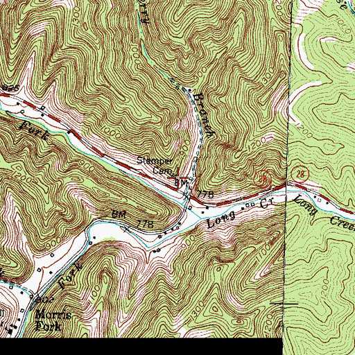 Topographic Map of Stamper Cemetery, KY