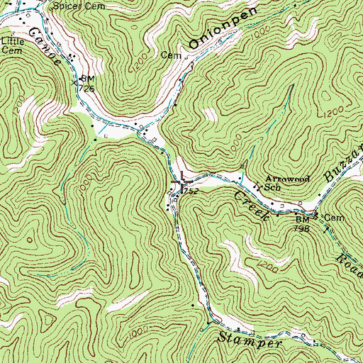 Topographic Map of Stamper Fork, KY