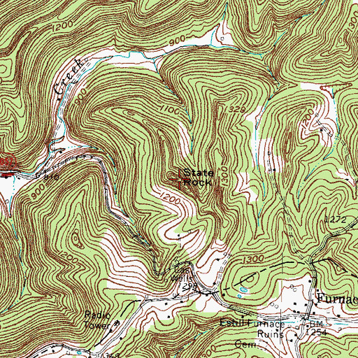 Topographic Map of State Rock, KY