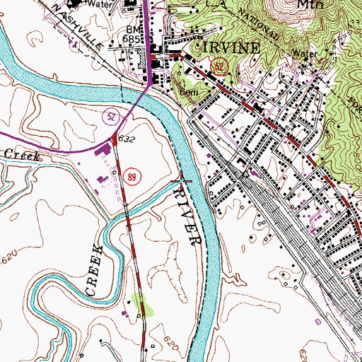 Topographic Map of Station Camp Creek, KY