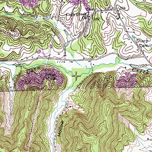 Topographic Map of Steel Hollow, KY