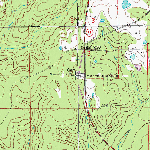 Topographic Map of Macedonia Church, AR