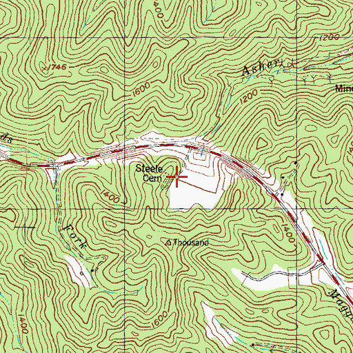 Topographic Map of Steele Cemetery, KY