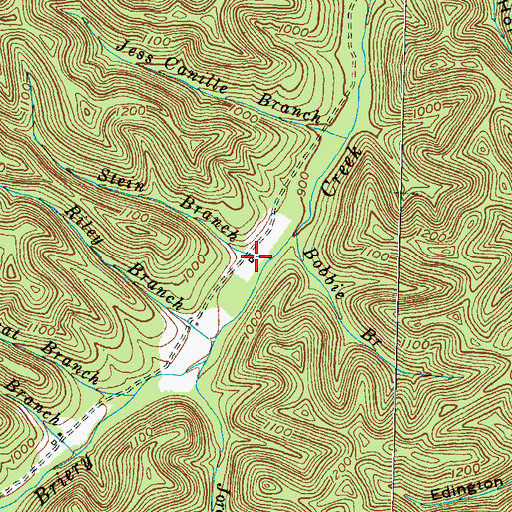 Topographic Map of Stein Branch, KY