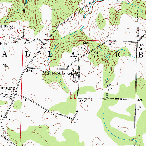 Topographic Map of Macedonia Church, AR