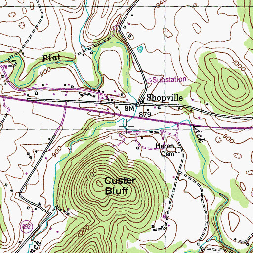 Topographic Map of Stewart Branch, KY