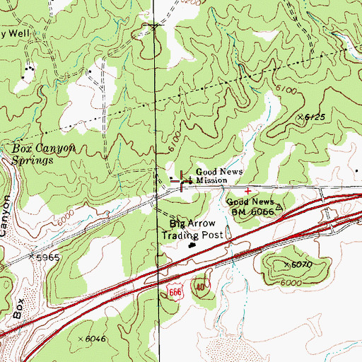 Topographic Map of Good News Mission, AZ