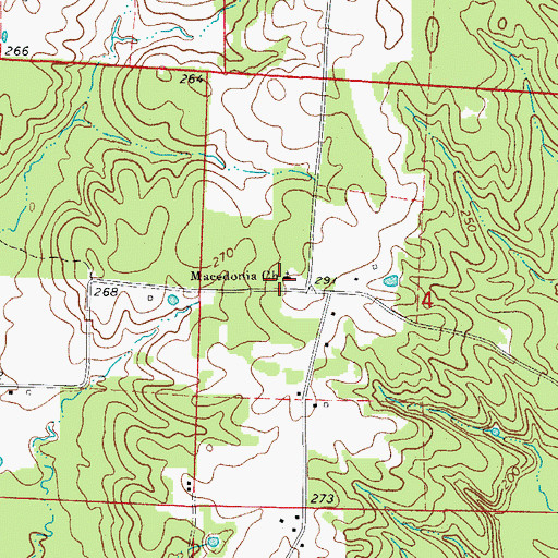 Topographic Map of Macedonia Church, AR