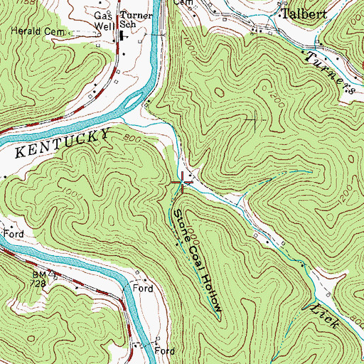Topographic Map of Stone Coal Hollow, KY