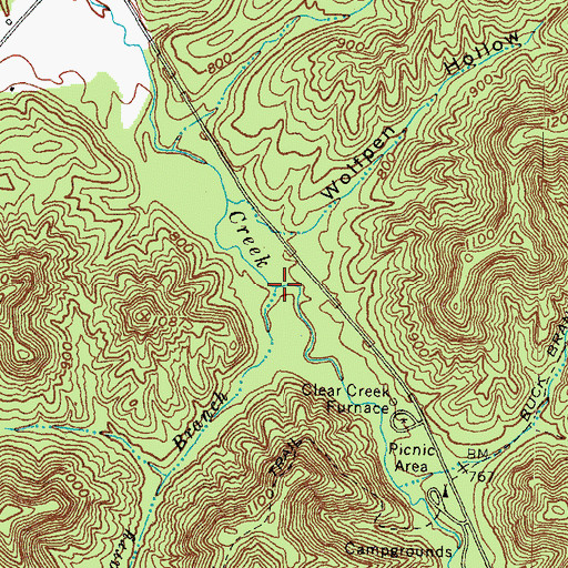 Topographic Map of Stone Quarry Branch, KY