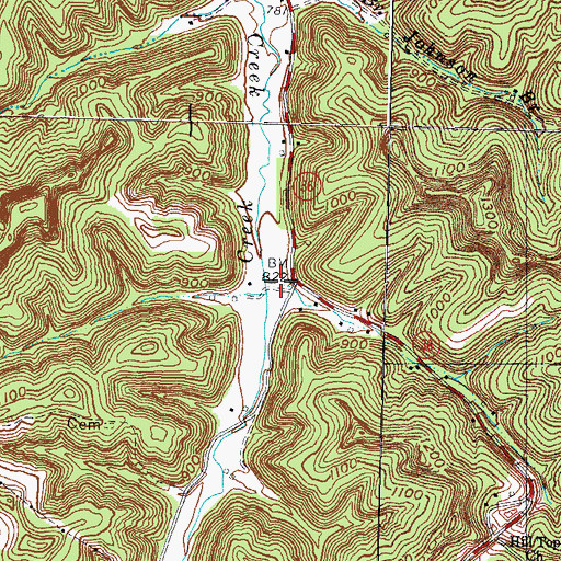 Topographic Map of Stone Quarry Branch, KY