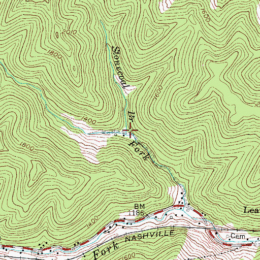 Topographic Map of Stonecoal Branch, KY