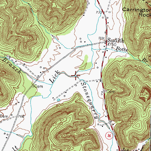 Topographic Map of Stonequarry Creek, KY