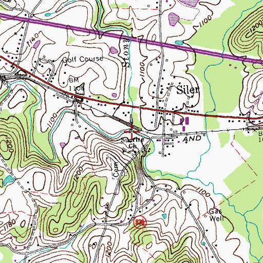 Topographic Map of Stony Fork, KY