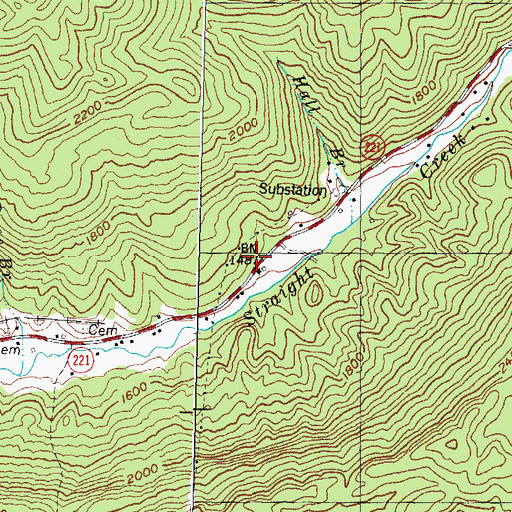 Topographic Map of Straight Creek Church, KY