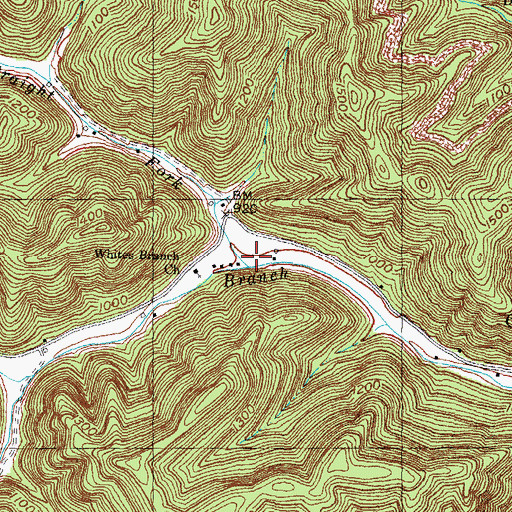 Topographic Map of Straight Fork, KY