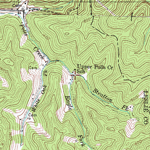 Topographic Map of Stratton Fork, KY