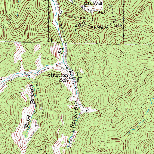 Topographic Map of Stratton School, KY