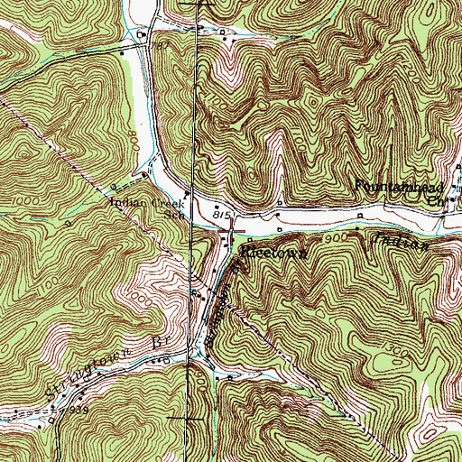 Topographic Map of Stringtown Branch, KY