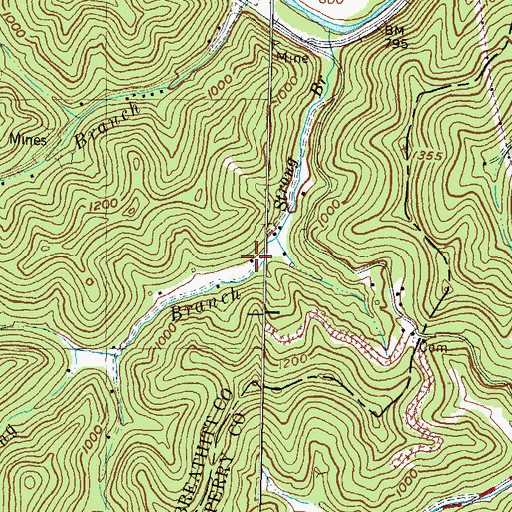 Topographic Map of Strong Branch School, KY