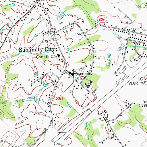 Topographic Map of Sublimity School, KY