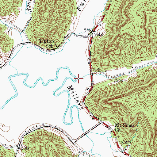 Topographic Map of Sudders Fork, KY