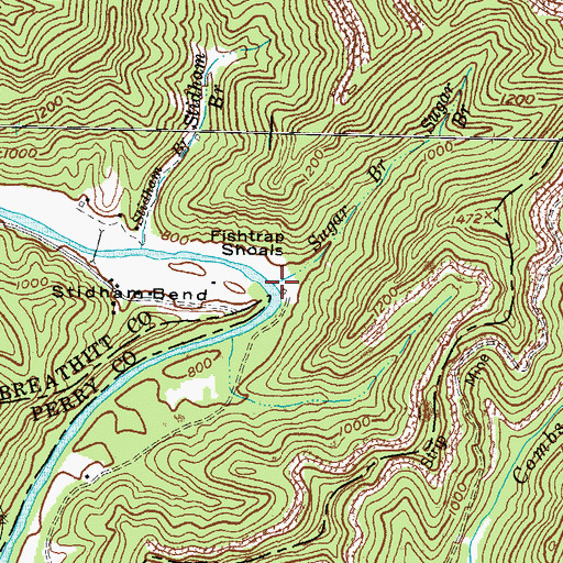 Topographic Map of Sugar Branch, KY