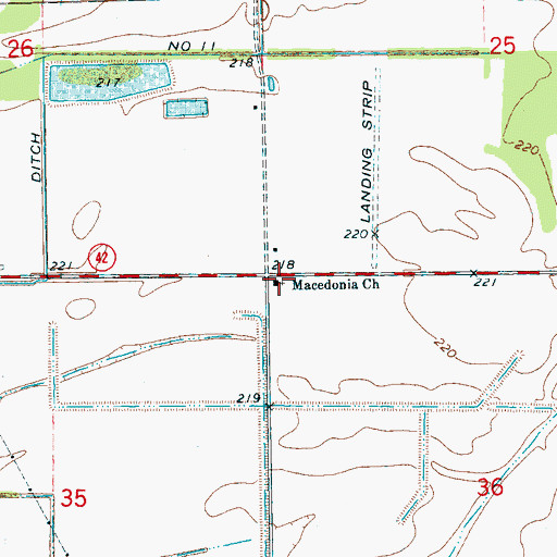 Topographic Map of Macedonia Church, AR