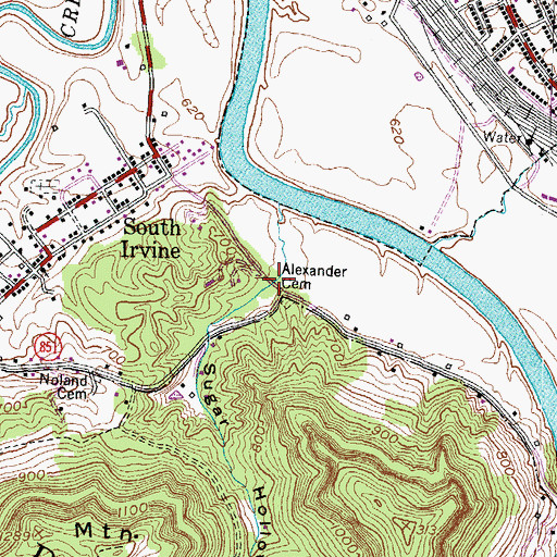 Topographic Map of Sugar Hollow, KY