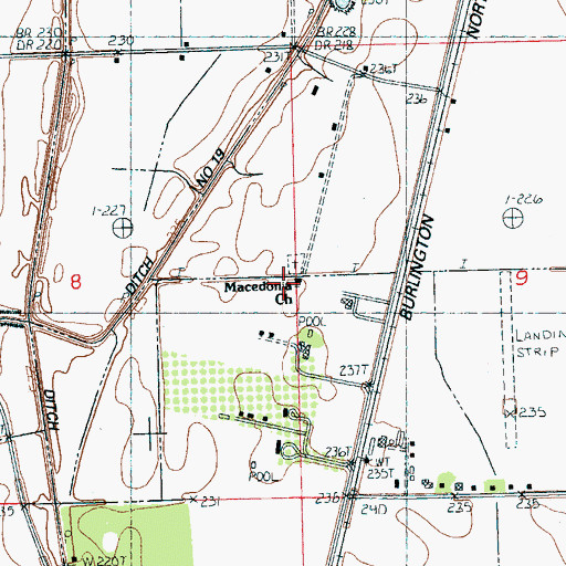Topographic Map of Macedonia Church, AR