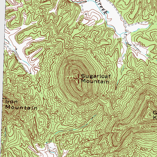 Topographic Map of Sugarloaf Mountain, KY