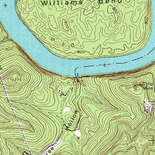Topographic Map of Sugartree Hollow, KY