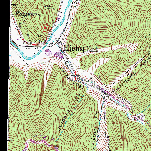 Topographic Map of Sulaney Branch, KY