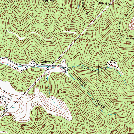 Topographic Map of Sulphur Springs School, KY