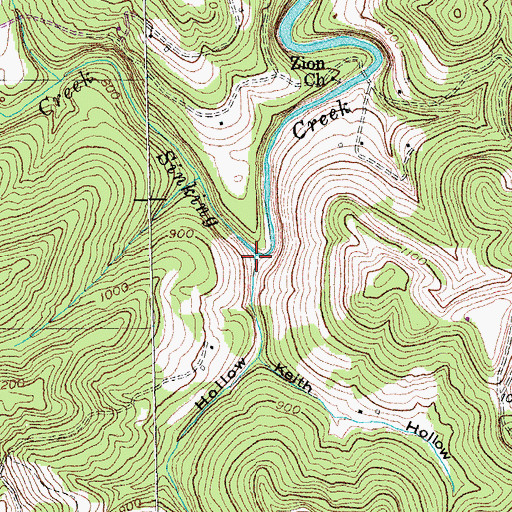 Topographic Map of Super Hollow, KY