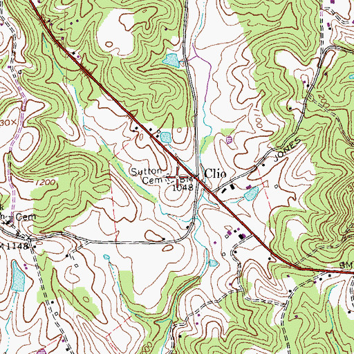 Topographic Map of Sutton Cemetery, KY