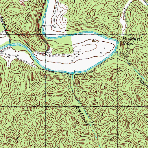 Topographic Map of Suttons Branch, KY