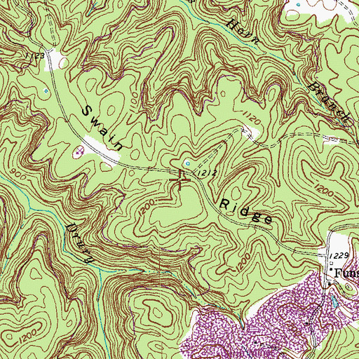 Topographic Map of Swain Ridge, KY
