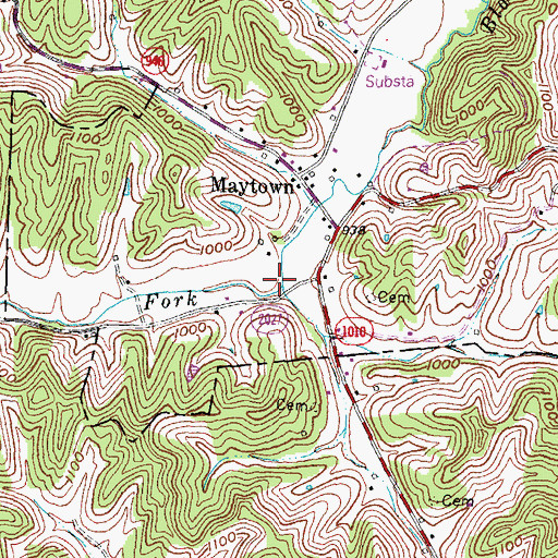 Topographic Map of Swango Fork, KY