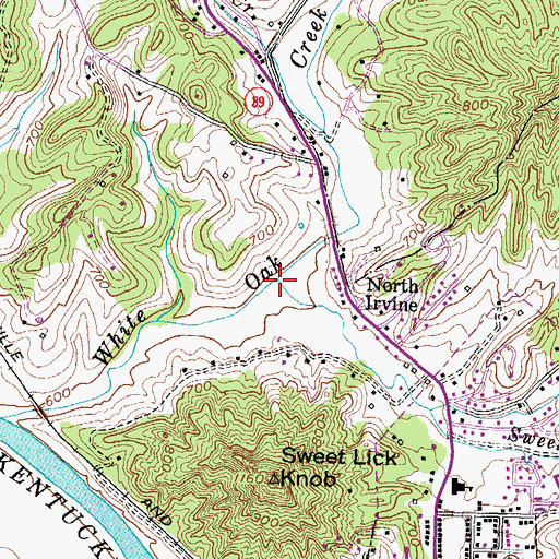 Topographic Map of Sweet Lick Branch, KY